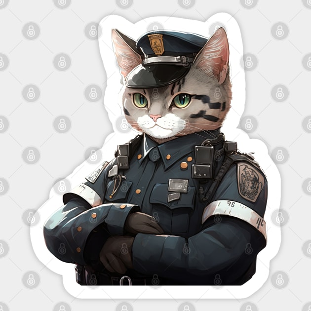 Cat police patrol - Cat - Sticker