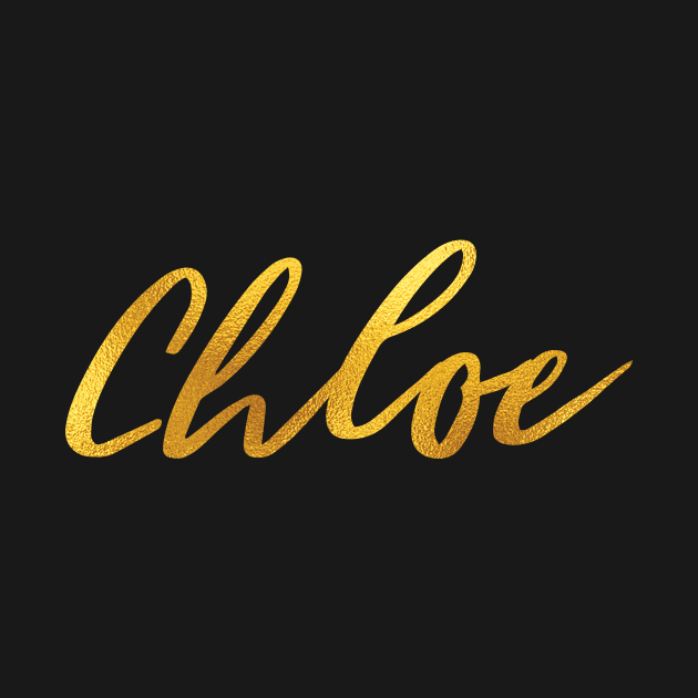 Chloe Name Hand Lettering in Faux Gold Letters by Pixel On Fire