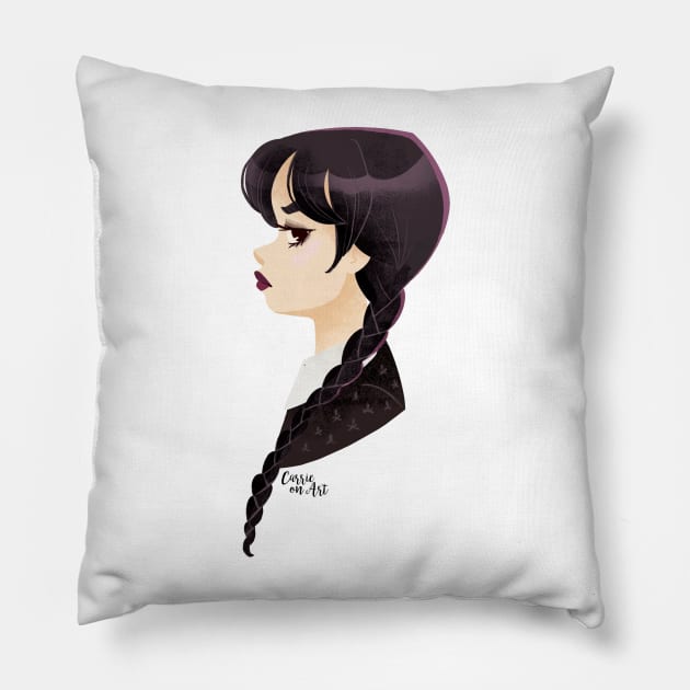 Wednesday Addams Pillow by Carrie on Art