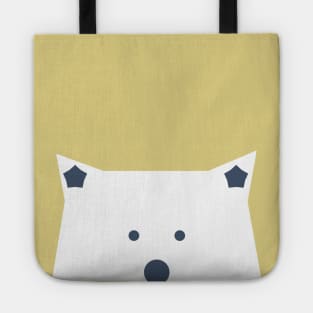 Peek-a-Boo Bear with Stars in Ears, Navy and Gold Tote