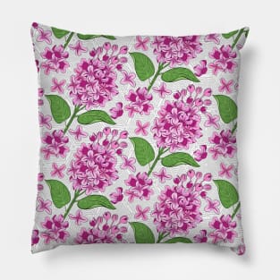 Pink Lilac Flowers Pattern Pillow