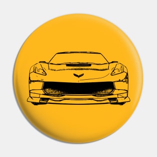 Corvette C7 Black Sketch Pin