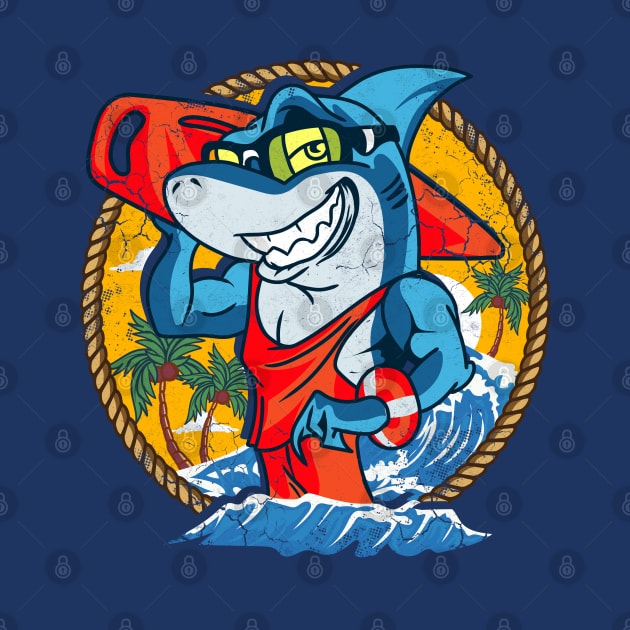 Shark Lifeguard Beach Lake Ocean Pool Party by E