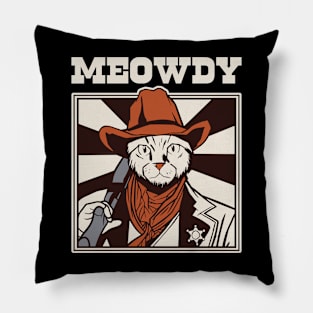 Meowdy Cat Funny Cat Gift Pillow