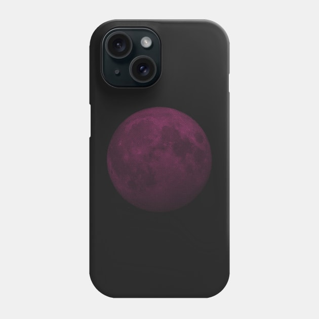 Minimal Pink Moon Mono color Moon Fake 3D Phone Case by pelagio