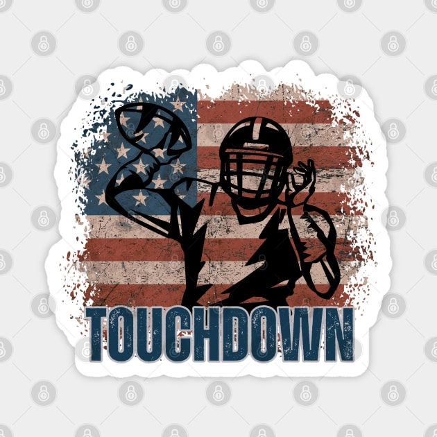 Touchdown Football American Flag Magnet by Illustradise