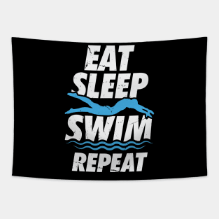 Eat Sleep Swim Repeat Swimming Swimmer Gift Tapestry