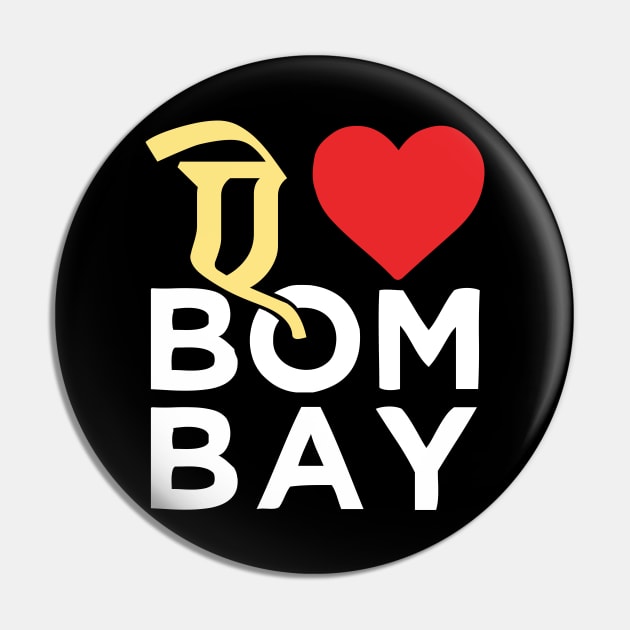 I love Mumbai Bombay Mumbaikar Maharashtra Design Pin by alltheprints