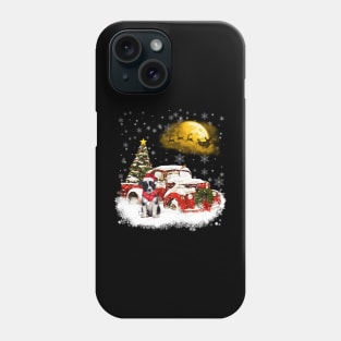 Red Truck Xmas Tree Border Collie Christmas Phone Case