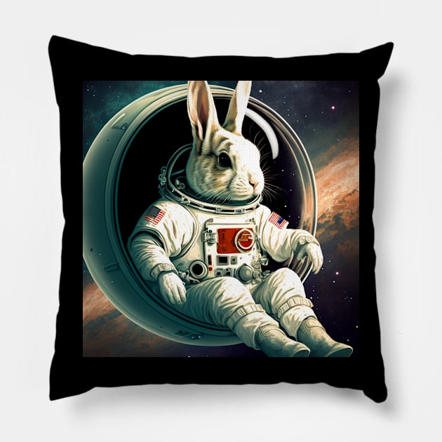 Space Rabbit Pillow by hsf