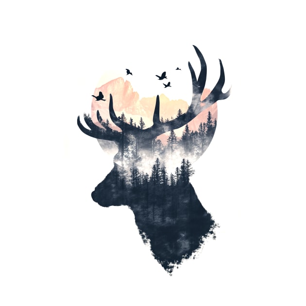 Deer Double Exposure by Durro