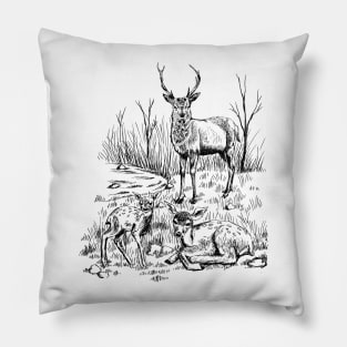 Deer family Pillow