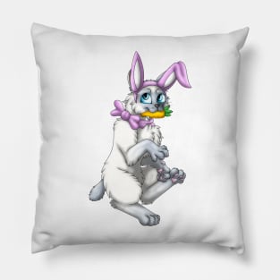 Bobtail BunnyCat: Blue Point (Pink) Pillow