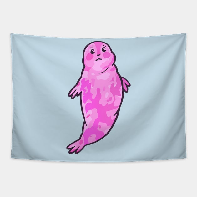 Pink Weddell Seal Tapestry by Ricka Theien's