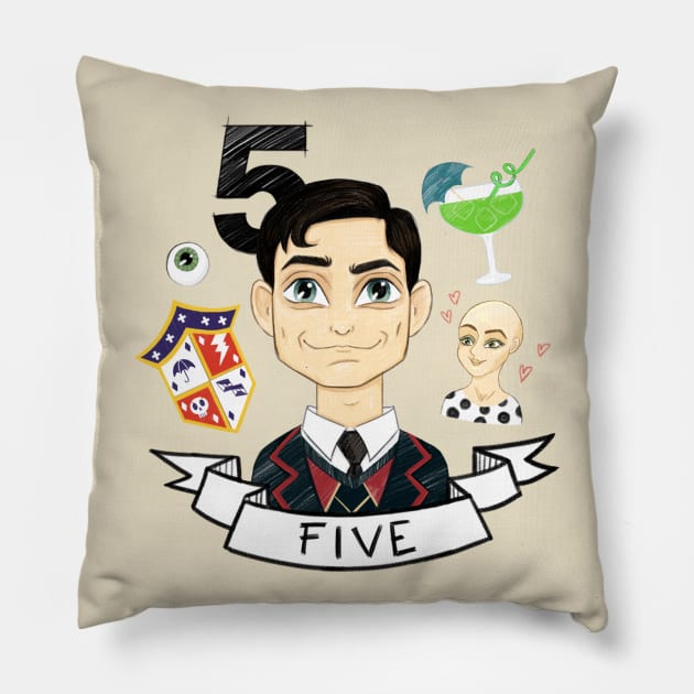 Number Five - The Umbrella Academy Pillow by conshnobre