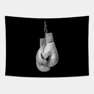 Boxing Gloves black and white boxing sport Tapestry