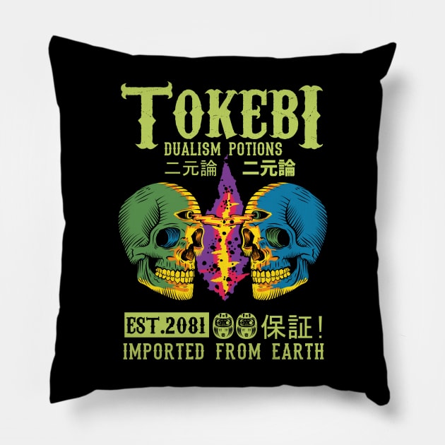 Tokebi Dualism Potion Skull Pillow by TOKEBI