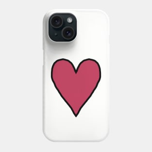 Viva Magenta Heart Line Drawing Pantone Color of the Year 2023 Phone Case