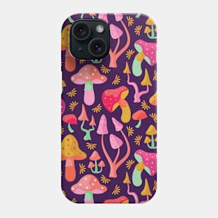 Happy Mushrooms Pattern Design Phone Case