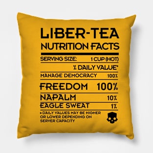 Helldivers 2 Liber-tea nutrition facts Funny design Pillow