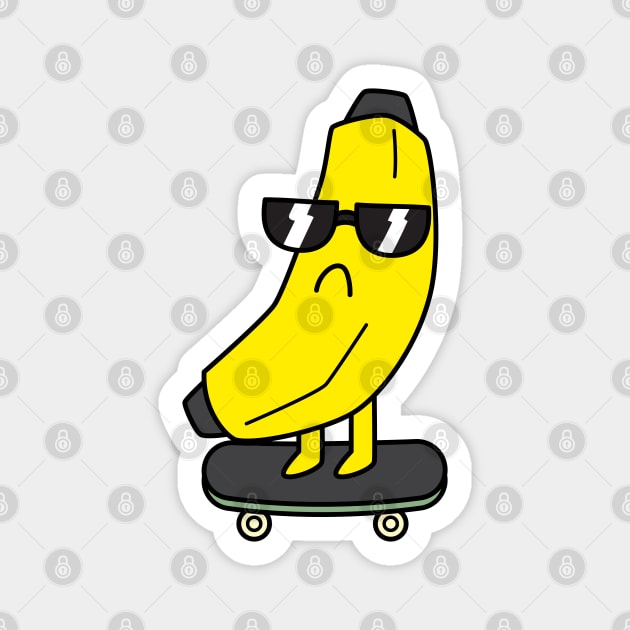 Banana Skate Magnet by rudypagnel