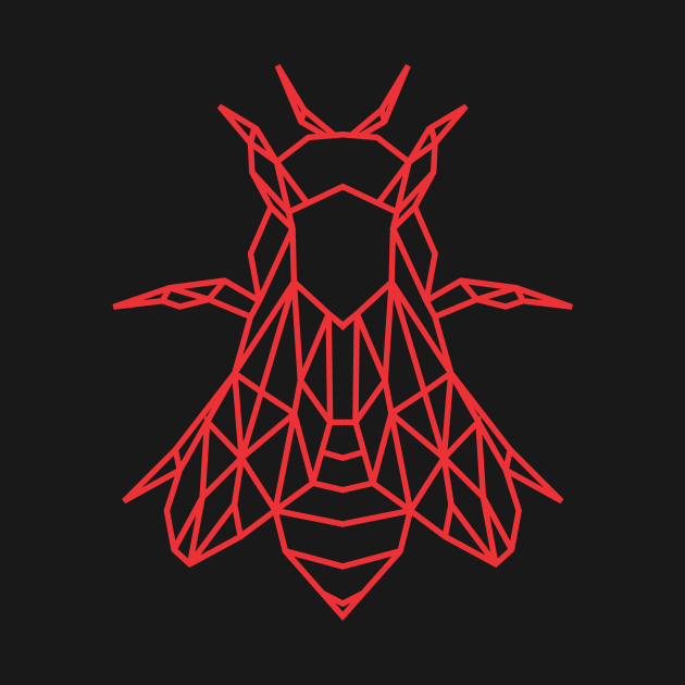 Geomentric Bee in red by teall