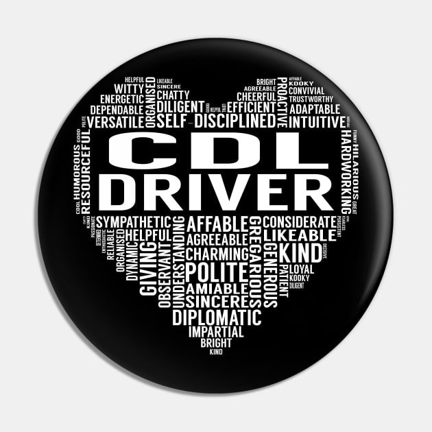 Cdl Driver Heart Pin by LotusTee