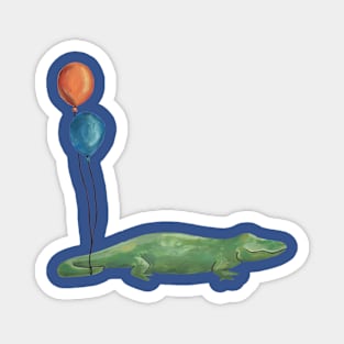 Alligator with Balloons Magnet