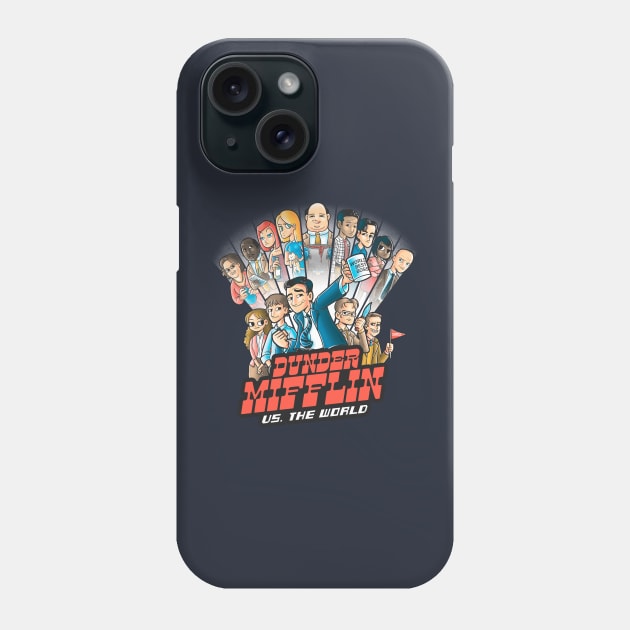 Dunder Mifflin vs the world Phone Case by Cromanart