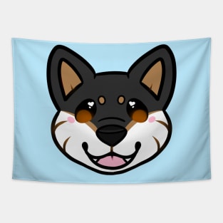 Black Shiba Inu Face Tapestry