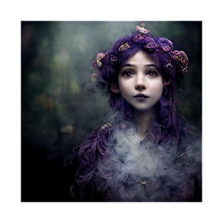 Fairy Halloween Spooky Mist Purple Hair T-Shirt