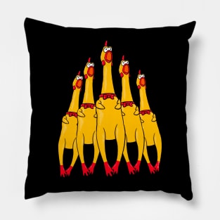 Screaming rubber chicken Pillow