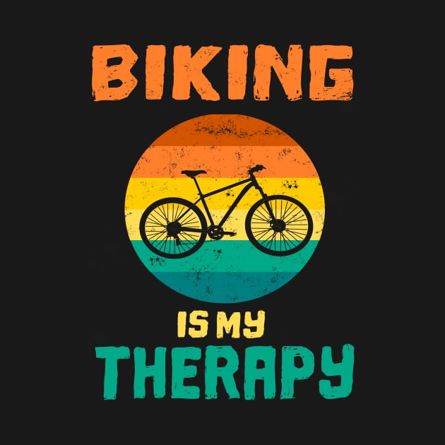 Biking is my therapy bike retro vintage gift by Lomitasu