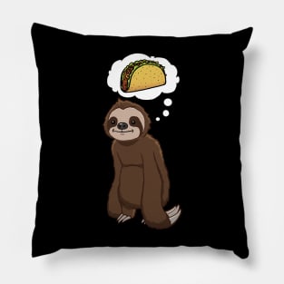 Sloth thinking about eating tacos Pillow