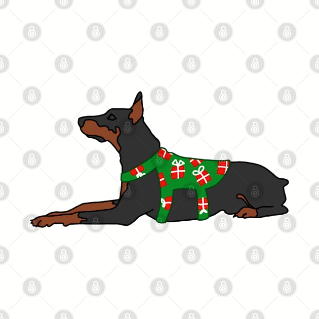 Holiday Doberman by Art by Lex