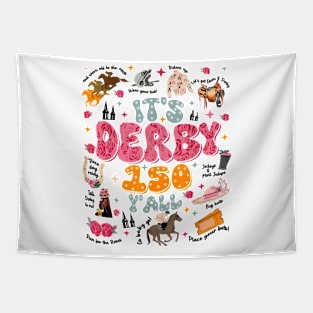 Vintage It's Derby 150 Yall 150th Horse Racing KY Derby Day Tapestry