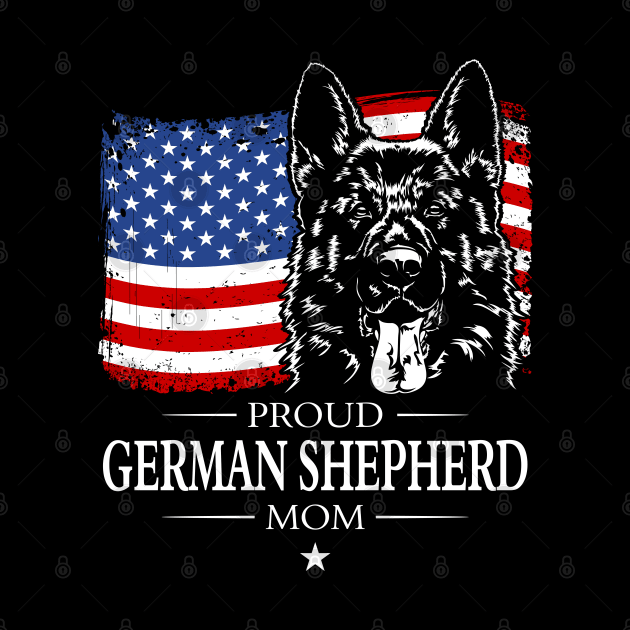 German Shepherd Mom American Flag patriotic dog by wilsigns