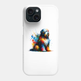 Vibrant Splashed Paint Polish Lowland Sheepdog Artwork Phone Case