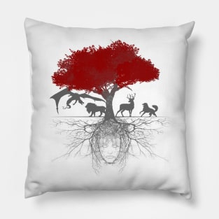 Three-eyed raven tree Pillow