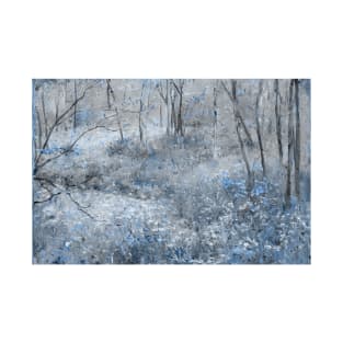 Painting of a Faerie Forest with Blue Flowers T-Shirt