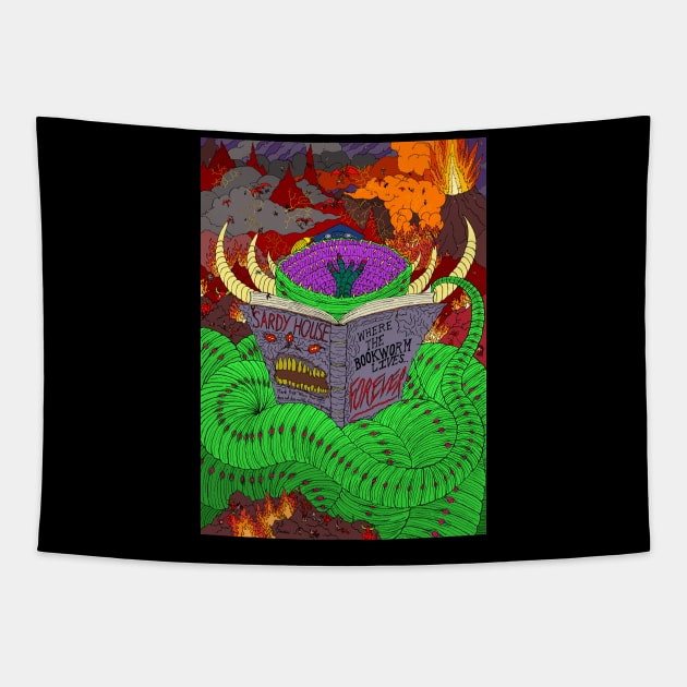 The Book Wyrm Lives! Tapestry by SardyHouse