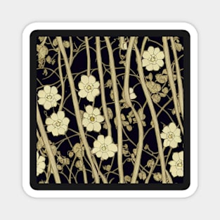 Vintage Florals Brown Sepia Neutral Floral Design Magnet