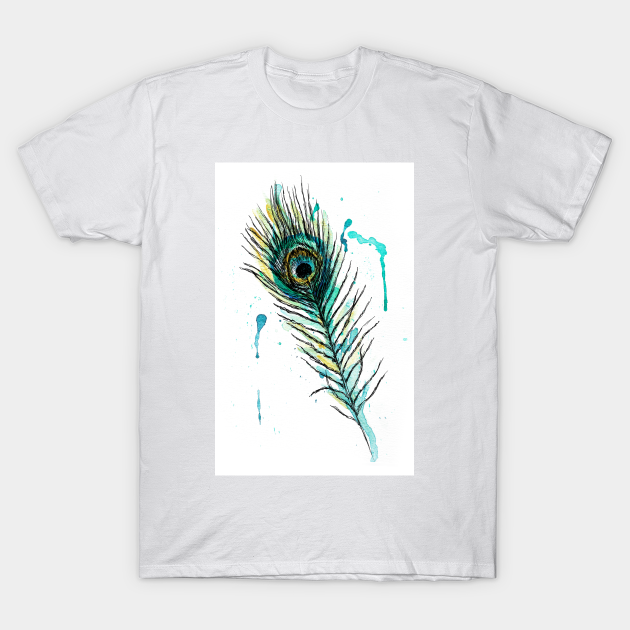 t shirt with peacock feathers