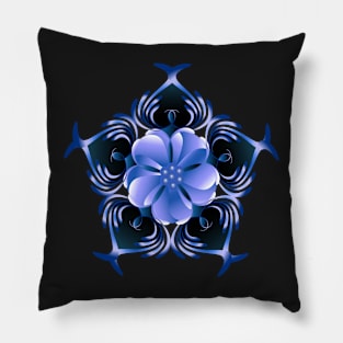 Unique Blue Flower Pillow