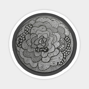 Floral mandala in black Magnet