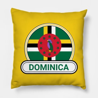 Dominica Country Badge - Dominica Flag Pillow