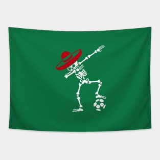 Mexico dab dabbing skeleton soccer football Tapestry