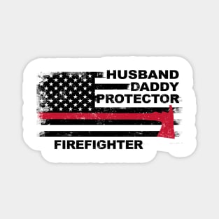 Husband Daddy Protector Firefighter Magnet