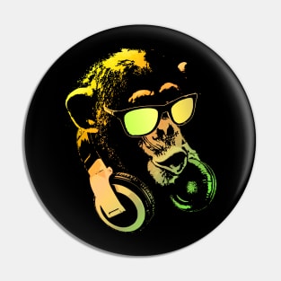 Monkey DJ Yellow Pin