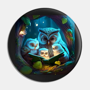 Owl Story Time Pin